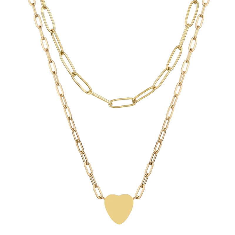 YEYULIN Fashion Multilayer Stainless Steel Necklace Gold Chain Choker Necklaces Women Minimalist Heart Round Charms Necklace
YEYULIN Fashion Multilayer Stainless Steel Necklace Gold Chain Choker Necklaces Women Minimalist Heart Round Charms Necklace