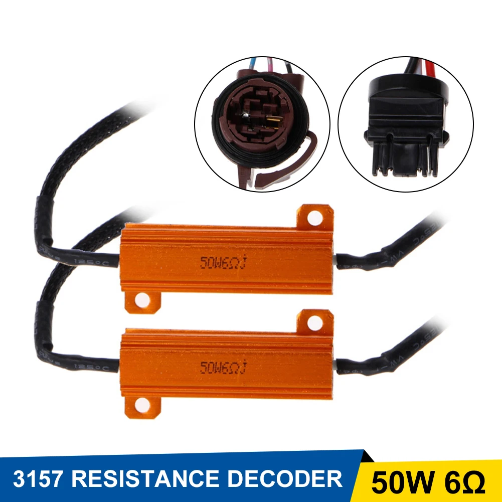2PCS 3157 LED Headlight Bulbs Canbus Decoder Error Canceler Front Turn Signal Load Resistors Adapter Anti Hyper Flash Accessorie
2PCS 3157 LED Headlight Bulbs Canbus Decoder Error Canceler Front Turn Signal Load Resistors Adapter Anti Hyper Flash Accessorie