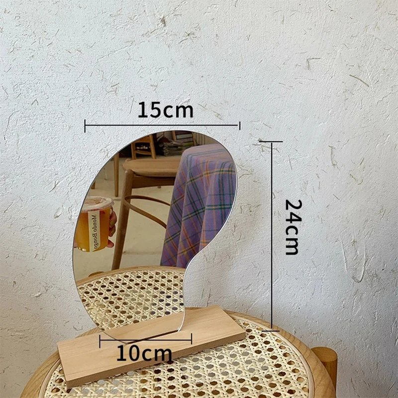 Korean style Makeup Mirror Ins Irregular Acrylic Decorative Mirror Wooden Base Cosmetic de maquillaje Beauty Tools Home Decor
Korean style Makeup Mirror Ins Irregular Acrylic Decorative Mirror Wooden Base Cosmetic de maquillaje Beauty Tools Home Decor