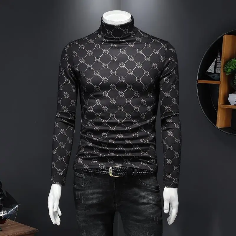 Printed high collar bottomed shirt men's autumn and winter new plush thickened slim long sleeve T-shirt autumn T-shirt
Printed high collar bottomed shirt men's autumn and winter new plush thickened slim long sleeve T-shirt autumn T-shirt