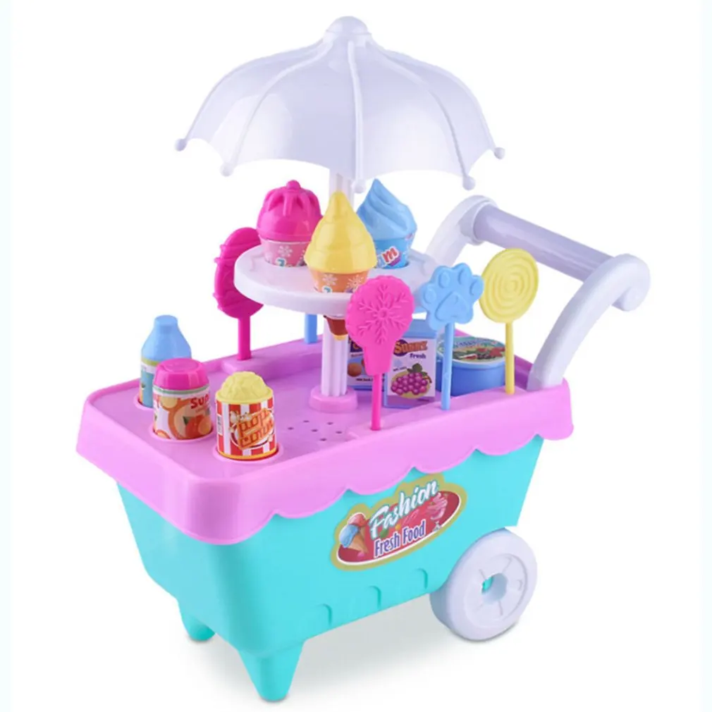 

Детские ролевые игрушки для ролевых игр, набор на колесиках с имитацией мороженого, Обучающие Развивающие игрушки для детей, подарок на ден...