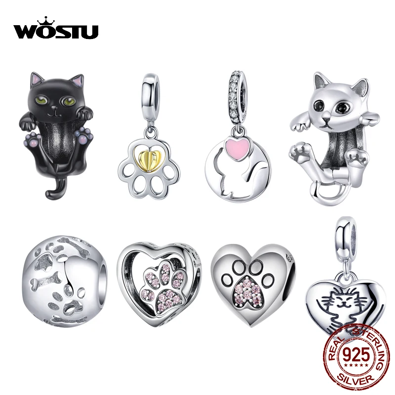 Wostu Cartoon Cat 925 Sterling Silver Kitty Cat Bead Footprint Charms Fit Original Bracelets Pendant Zirconia Silver Jewelry
Wostu Cartoon Cat 925 Sterling Silver Kitty Cat Bead Footprint Charms Fit Original Bracelets Pendant Zirconia Silver Jewelry