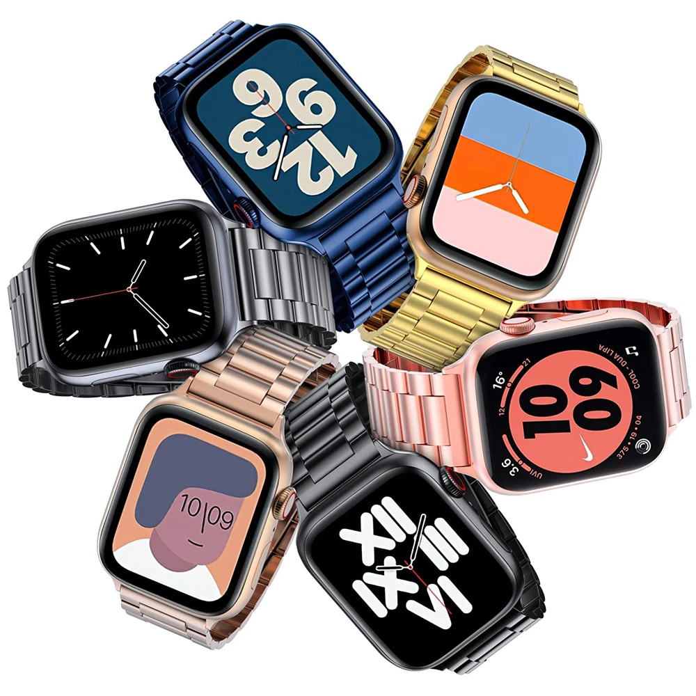Ремешок из нержавеющей стали для Apple Watch Se Iwatch 6 44 мм 40 мм, деловой металлический браслет для Iwatch 3 42 мм 38 мм
Ремешок из нержавеющей стали для Apple Watch Se Iwatch 6 44 мм 40 мм, деловой металлический браслет для Iwatch 3 42 мм 38 мм