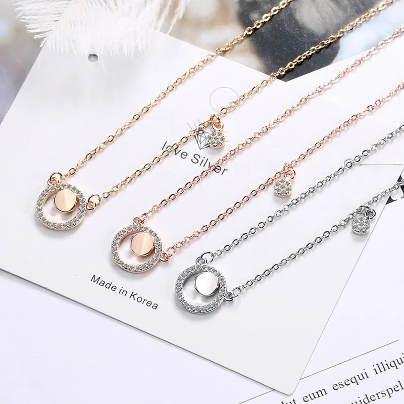 KOFSAC New 925 Sterling Silver Necklace For Women Fashion Engagement Jewelry Zircon Round Circle Necklaces Lady Birthday Present
KOFSAC New 925 Sterling Silver Necklace For Women Fashion Engagement Jewelry Zircon Round Circle Necklaces Lady Birthday Present