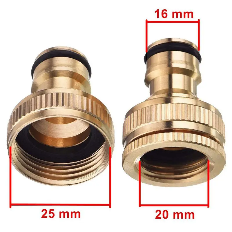 2 Pack Brass Garden Hose/Hosepipe Tap Connector 1/2 Inch and 3/4 Inch 2-in-1 Female Threaded Faucet Adapter
2 Pack Brass Garden Hose/Hosepipe Tap Connector 1/2 Inch and 3/4 Inch 2-in-1 Female Threaded Faucet Adapter