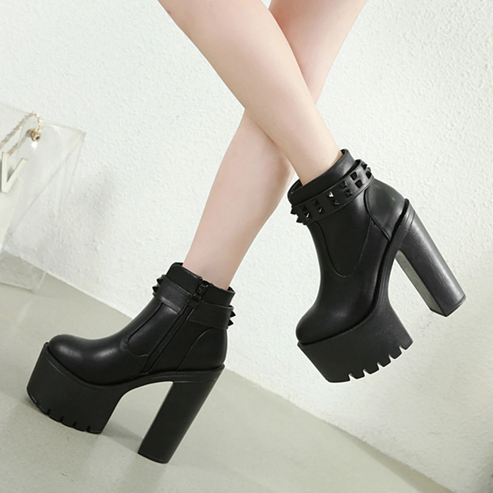 Sarairis 2020 New Arrivals Ankle Boots Comfy Square Heel Zipper High Heels Top Quality Rivet Platform Autumn Boots Woman Shoes
Sarairis 2020 New Arrivals Ankle Boots Comfy Square Heel Zipper High Heels Top Quality Rivet Platform Autumn Boots Woman Shoes