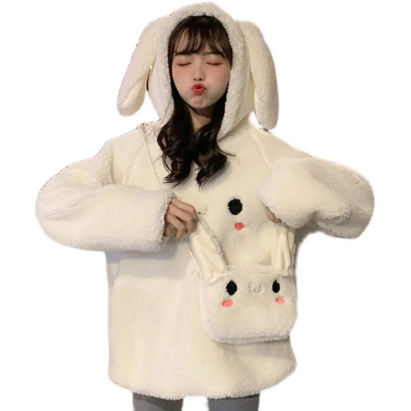 Осень 2021, женские толстовки с капюшоном WinteBunny, теплая Милая Детская сумка, женские милые белые толстовки большого размера с капюшоном в Корейском стиле
Осень 2021, женские толстовки с капюшоном WinteBunny, теплая Милая Детская сумка, женские милые белые толстовки большого размера с капюшоном в Корейском стиле