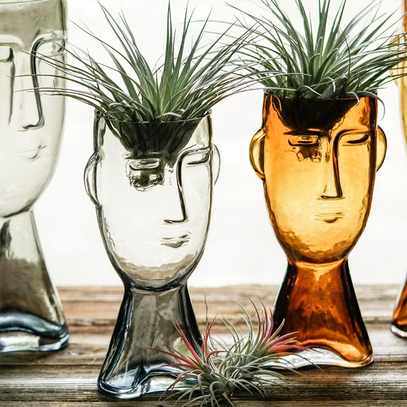 

Янтарная стеклянная ваза, Креативные украшения для гостиной, чайного столика, украшения для дома