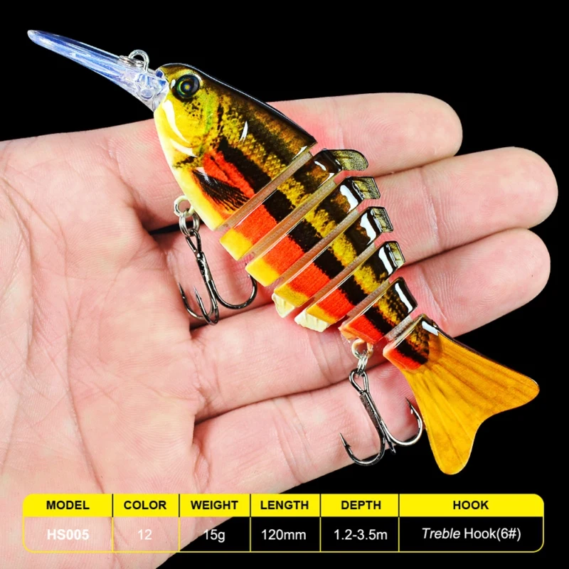 11.2CM/14g Fishing Premium 7 Sections Multicolor Swimbait Lures Fishing Tackle Sinking Wobblers Fishing Lures
11.2CM/14g Fishing Premium 7 Sections Multicolor Swimbait Lures Fishing Tackle Sinking Wobblers Fishing Lures