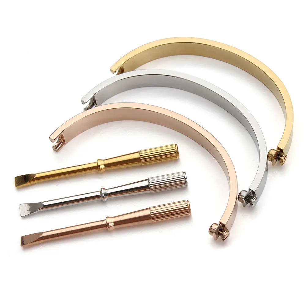 Love Bangles 16cm-21cm Titanium Steel Oval Jewelry Cuff Screw Love Bracelets Screwdriver Women Men Femme Bijoux Pulseira
Love Bangles 16cm-21cm Titanium Steel Oval Jewelry Cuff Screw Love Bracelets Screwdriver Women Men Femme Bijoux Pulseira