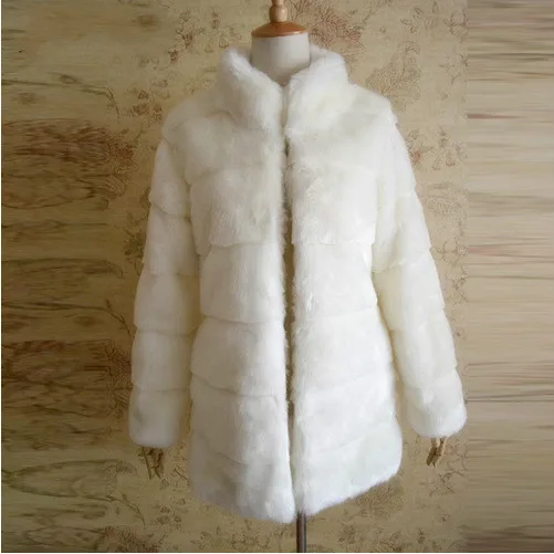 Autumn Winter Rabbit Stand Collar Horizontal Stripe Ladies Slimming Thick Warm Faux Fur Long Coat Jacket Woman Covered Button
Autumn Winter Rabbit Stand Collar Horizontal Stripe Ladies Slimming Thick Warm Faux Fur Long Coat Jacket Woman Covered Button
