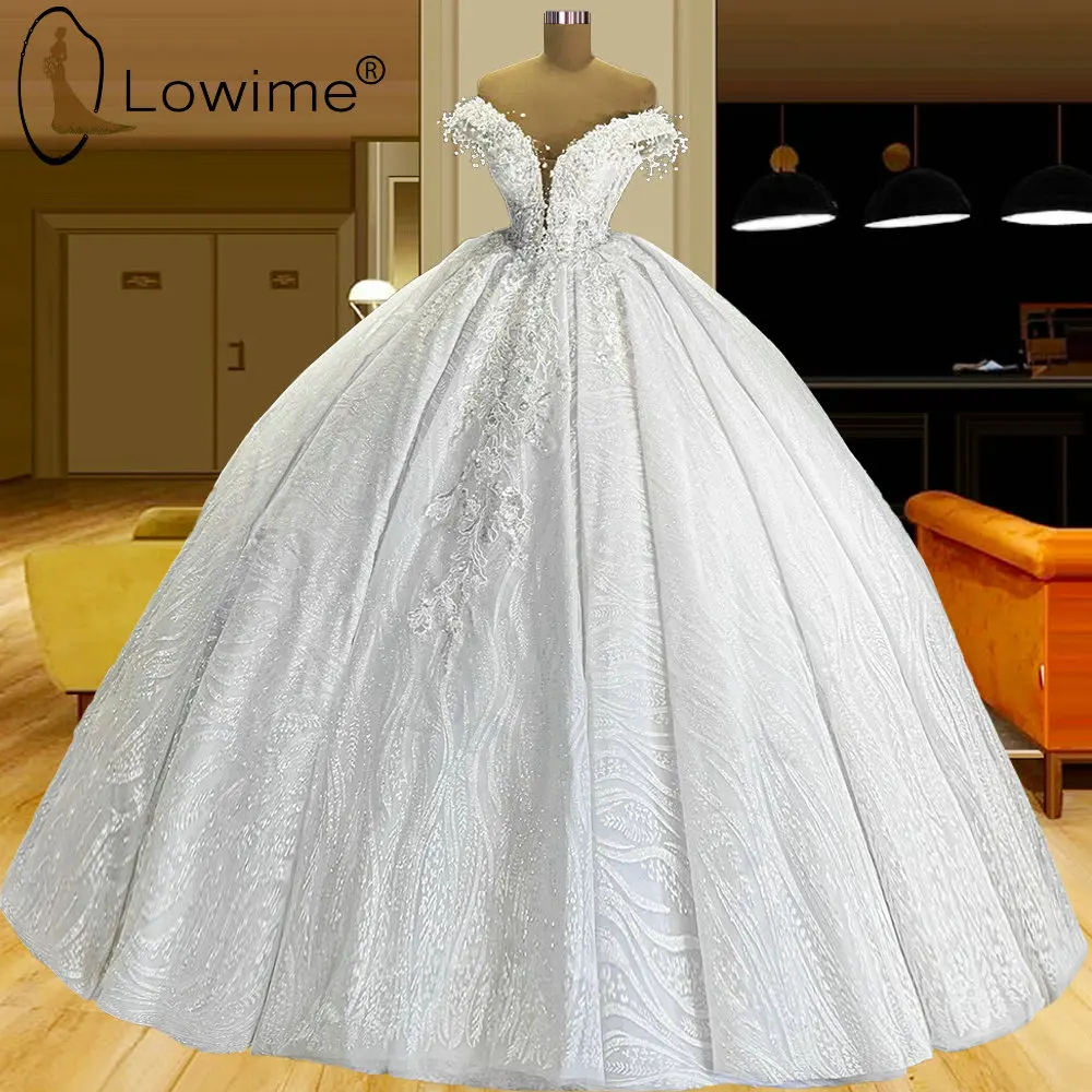 Lowime Off the Shoulder Princess Ball Gown Lace Wedding Dresses Applique Ruched Bridal Gowns Custom Made Robes De Mariée 2022
Lowime Off the Shoulder Princess Ball Gown Lace Wedding Dresses Applique Ruched Bridal Gowns Custom Made Robes De Mariée 2022