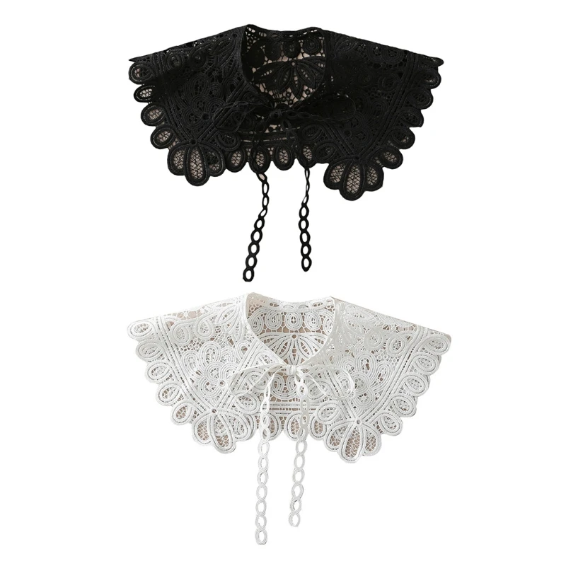 Lace-Up Chain Bowknot Fake Collar Shawl Wrap Elegant Hollow Out Floral Lace Necklace Half Shirt Decorative Mini Capelet
Lace-Up Chain Bowknot Fake Collar Shawl Wrap Elegant Hollow Out Floral Lace Necklace Half Shirt Decorative Mini Capelet