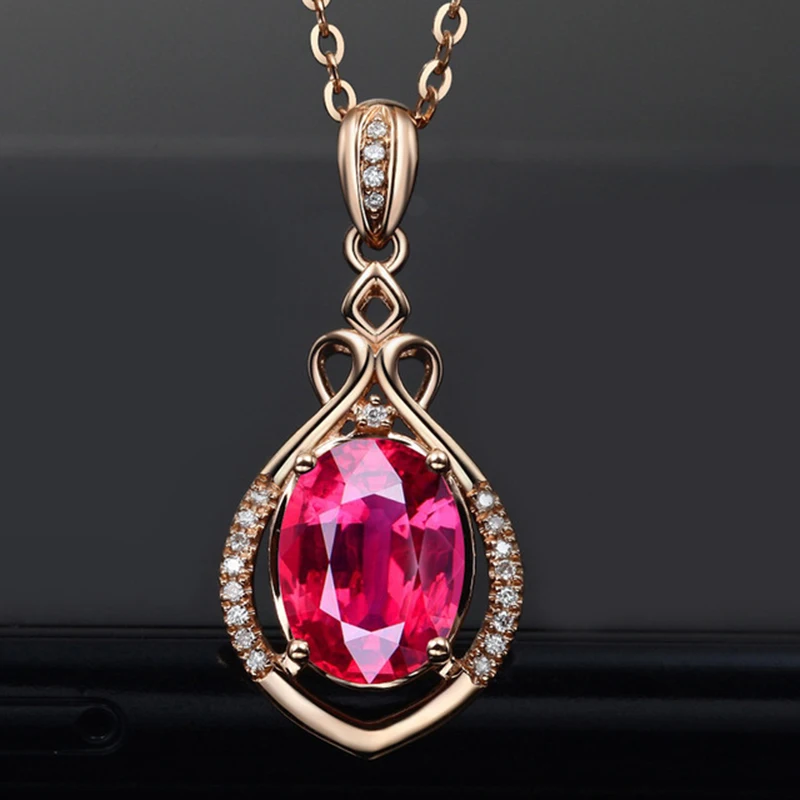 New Fashion Pigeon Blood Red Rose Ruby Simulation Tourmaline Necklace 18K Rose Gold Plated For Women Exquisite Jewelry Wholesale
New Fashion Pigeon Blood Red Rose Ruby Simulation Tourmaline Necklace 18K Rose Gold Plated For Women Exquisite Jewelry Wholesale