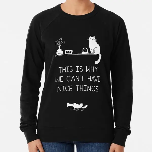 

This Is Why We Ca Not Have Nice Things Print Black Lightweight Sweatshirt Fashion Hoodies O Neck Long Sleeved Suit Women Men