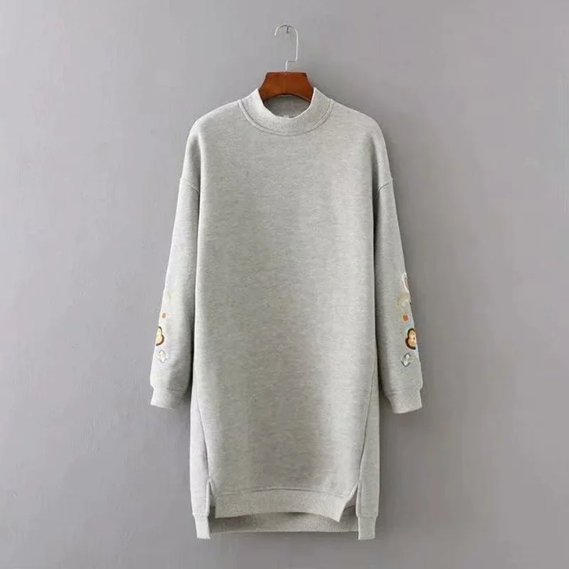Women's clothing Autumn And Winter The New Mid-length Half high collar embroidery Plus velvet Hoodie Fashion Keep warm All-match
Women's clothing Autumn And Winter The New Mid-length Half high collar embroidery Plus velvet Hoodie Fashion Keep warm All-match