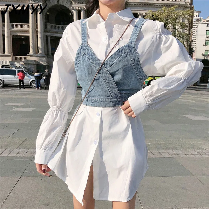 Fashion Ladies 2 Piece Tops White Mini A Line Retro Puff Sleeve Shirt Shirt Denim Spring 2021 JXMYY
Fashion Ladies 2 Piece Tops White Mini A Line Retro Puff Sleeve Shirt Shirt Denim Spring 2021 JXMYY