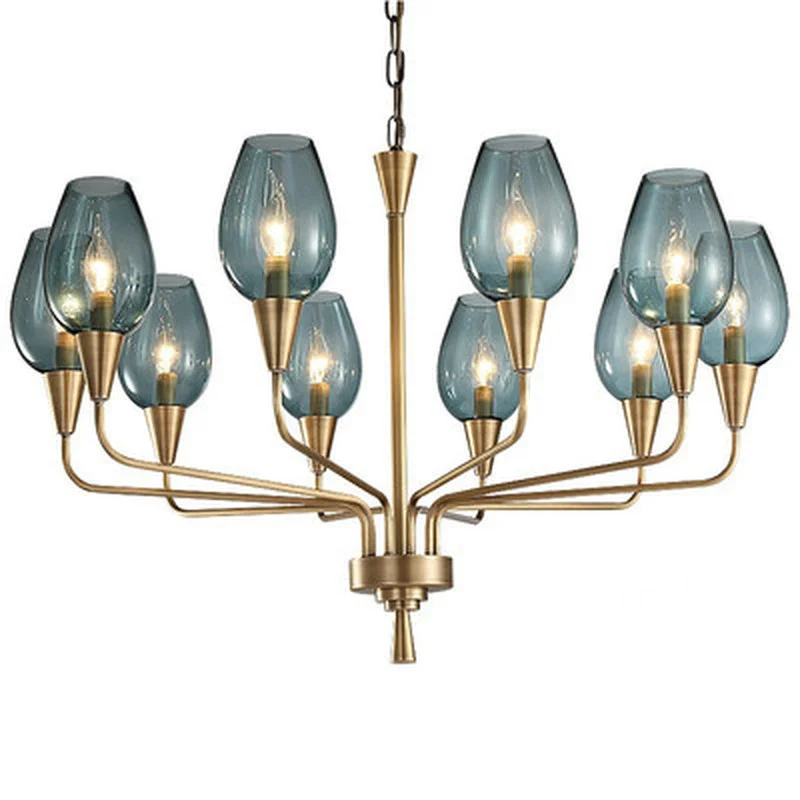 Nordic Full copper Living room Pendant lights Post Modern Simple Bedroom Blue glass lampshade American style Light luxury lamp
Nordic Full copper Living room Pendant lights Post Modern Simple Bedroom Blue glass lampshade American style Light luxury lamp