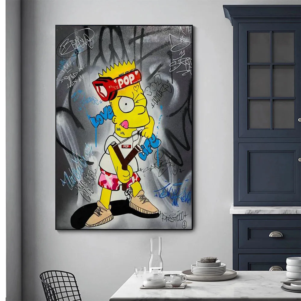 Graffiti cartoon character playing slingshot statue comic canvas poster painting home decoration wall art prints abstract mural
Graffiti cartoon character playing slingshot statue comic canvas poster painting home decoration wall art prints abstract mural