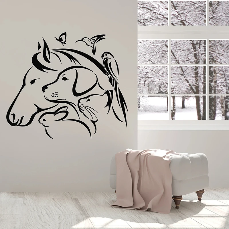 Animals Wall Decal Horse Dog Cat Rabbit Parrot Door Window Vinyl Stickers Veterinary Clinic Nursery Interior Decor Mural Q967
Animals Wall Decal Horse Dog Cat Rabbit Parrot Door Window Vinyl Stickers Veterinary Clinic Nursery Interior Decor Mural Q967