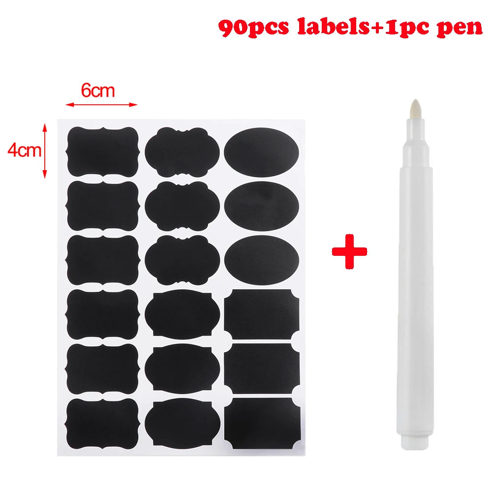 90pcs Waterproof Chalkboard Labels +1pc Marker Pen Kitchen Spice Label Stickers Home Jar Bottle Tags Blackboard Labels Stickers
90pcs Waterproof Chalkboard Labels +1pc Marker Pen Kitchen Spice Label Stickers Home Jar Bottle Tags Blackboard Labels Stickers