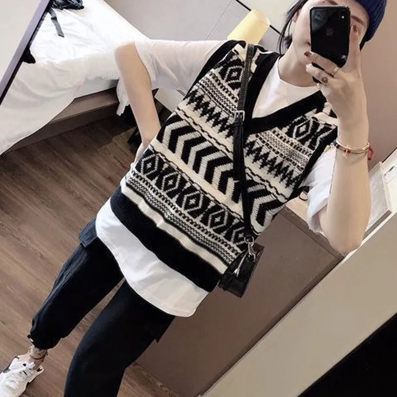 Pullover Sweater Women Knitted Sweaters for Women Sleeveless Basic White Sweater Plus Size Autumn Woman Knit Pullover Sweaters
Pullover Sweater Women Knitted Sweaters for Women Sleeveless Basic White Sweater Plus Size Autumn Woman Knit Pullover Sweaters