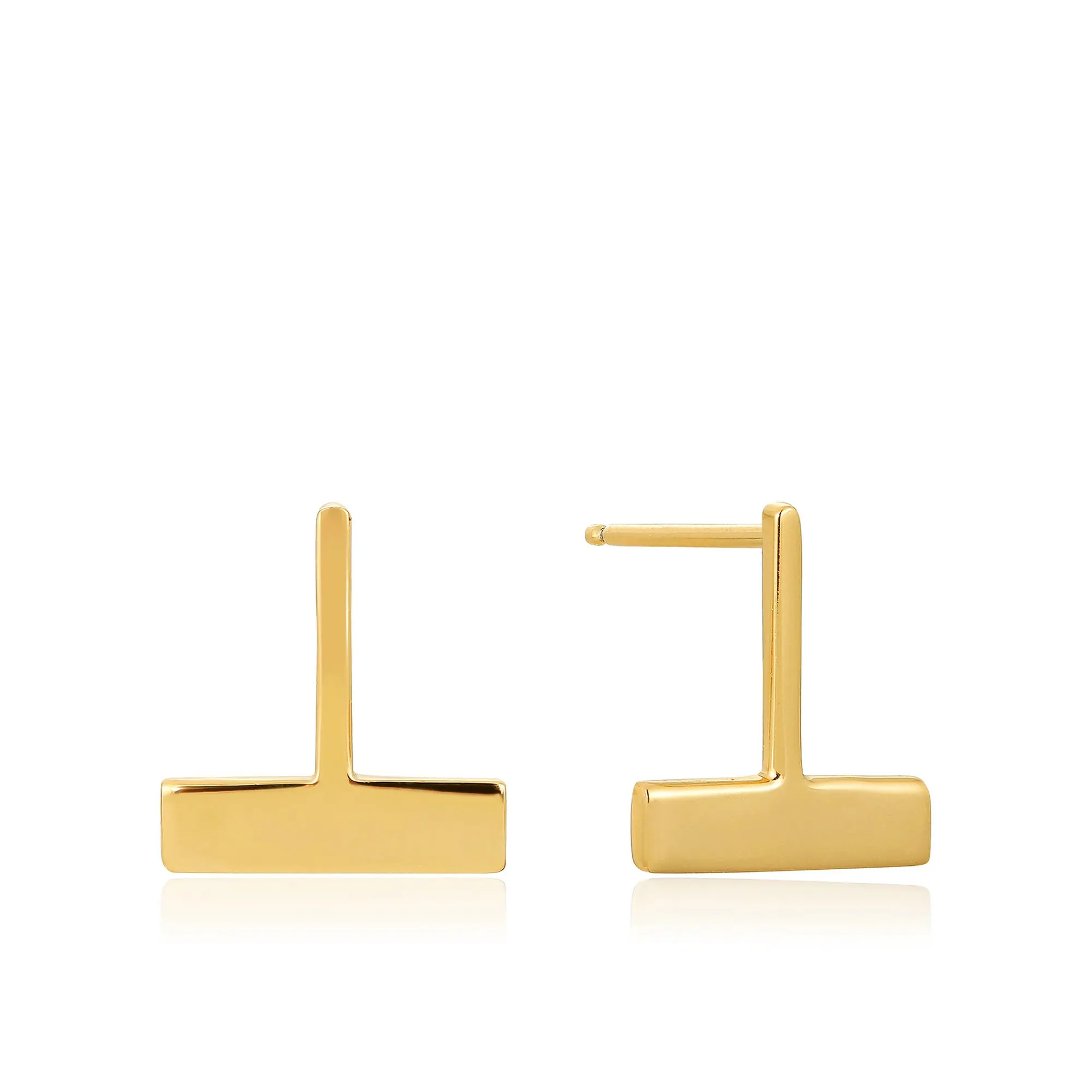 

MANI E PIEDI Gold Drop T Bar Stud Earrings For Women Teens Simple Copper Ear Jewelry Luxury Quality 2021 New Trend Accessories