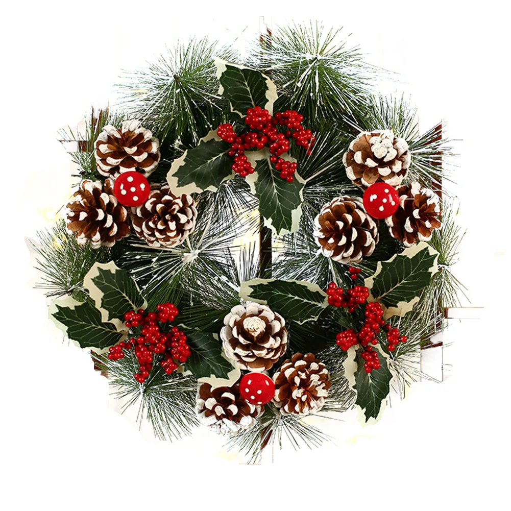 

30CM Christmas Wreath Handmade Rattan Pendant Garland Shopping Mall Christmas Door Decoration Merry New Year Advent Astonishing