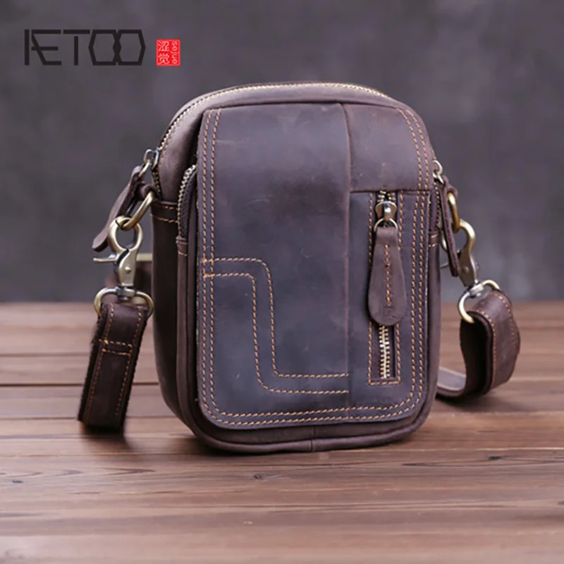 Мужская мини-сумка AETOO, Кожаная поясная сумка, кожаная сумка через плечо, переносной мобильный телефон
Мужская мини-сумка AETOO, Кожаная поясная сумка, кожаная сумка через плечо, переносной мобильный телефон