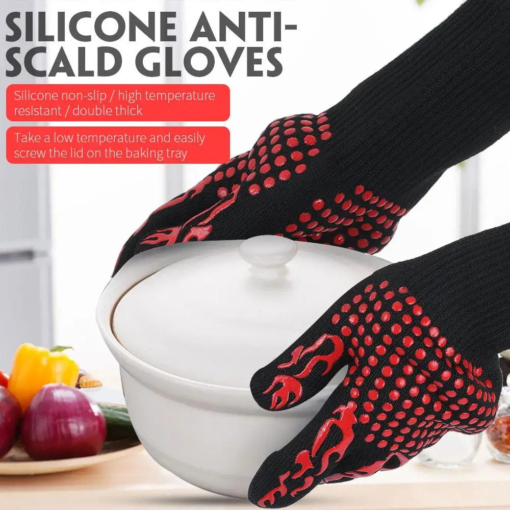 Oven Mitts Glove BBQ Gloves Durable Silicone Red /Black Home Barbecue Box Kitchen Barbecue Gloves Grilled Meat Restaurant
Oven Mitts Glove BBQ Gloves Durable Silicone Red /Black Home Barbecue Box Kitchen Barbecue Gloves Grilled Meat Restaurant