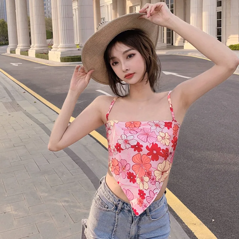 2021 Summer New Hawaiian Women's Floral Print Irregular Bow Slim Exposed Navel Japanese Harajuku Camisole Top Prairie Ton
2021 Summer New Hawaiian Women's Floral Print Irregular Bow Slim Exposed Navel Japanese Harajuku Camisole Top Prairie Ton