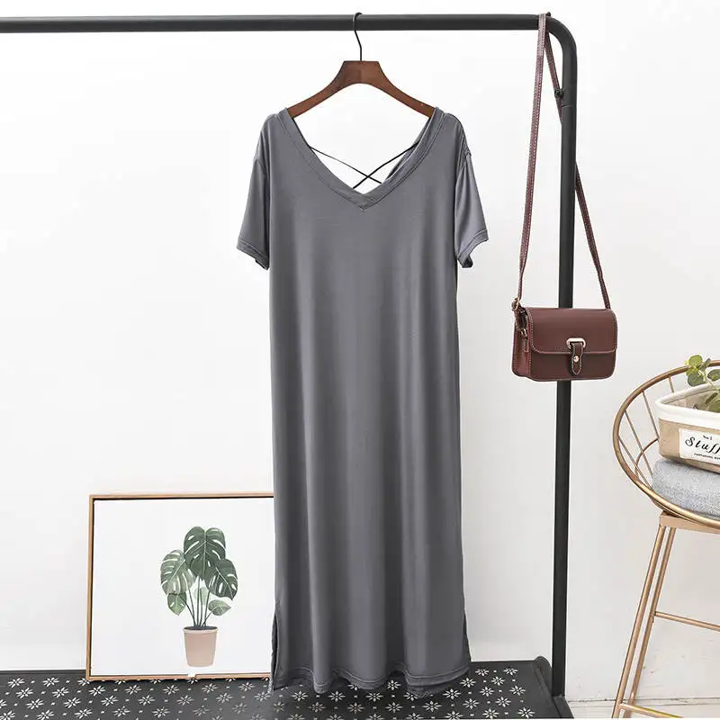 New Summer Thin V-Neck Sexy T-Shirt Dress Women Short Sleeve Casual Maxi Long Dress Robe Femme Loose Boho Dress For Women C6302
New Summer Thin V-Neck Sexy T-Shirt Dress Women Short Sleeve Casual Maxi Long Dress Robe Femme Loose Boho Dress For Women C6302