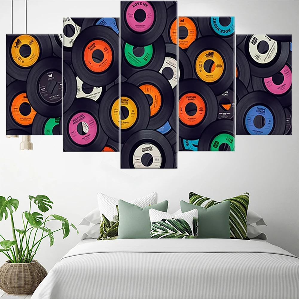 5 Pieces Wall Art Canvas Painting Colorful Vinyl Records Poster Modular Pictures Modern LivinG Room Bedroom Home Decoration
5 Pieces Wall Art Canvas Painting Colorful Vinyl Records Poster Modular Pictures Modern LivinG Room Bedroom Home Decoration