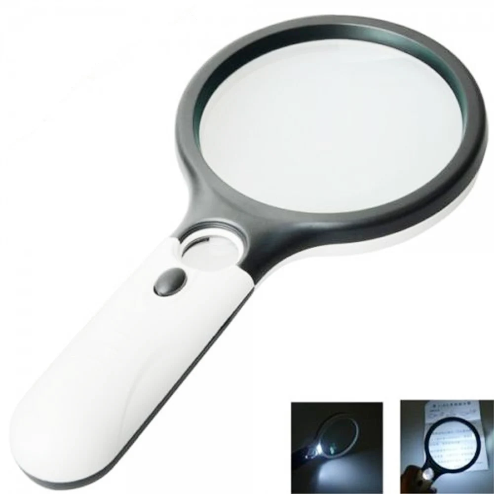 3 LED Light 45X Handheld Reading Magnifying Glass Lens Waterproof Microscope Magnifier with 3 LED Lights Jewelry Watch Loupe
3 LED Light 45X Handheld Reading Magnifying Glass Lens Waterproof Microscope Magnifier with 3 LED Lights Jewelry Watch Loupe