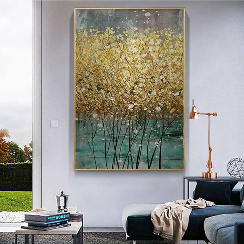 New Abstract Acrylic Picture Gold Foil Yellow Flowers Wall Poster Handmade Oil Painting On Canvas For Living Room Hotel Entrance
New Abstract Acrylic Picture Gold Foil Yellow Flowers Wall Poster Handmade Oil Painting On Canvas For Living Room Hotel Entrance