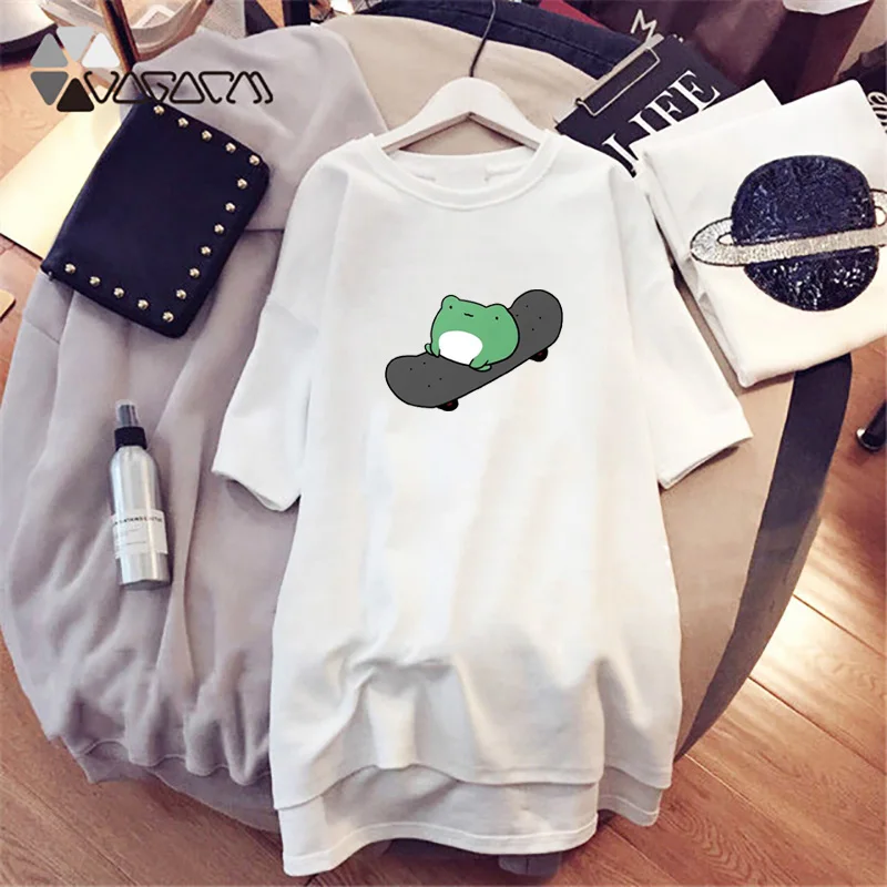 Cartoon Funny Frog Women Kawaii Dress Loose Short Sleeve Summer Harajuku Tshirt Dresses Vintage Pullover Streetwear
Cartoon Funny Frog Women Kawaii Dress Loose Short Sleeve Summer Harajuku Tshirt Dresses Vintage Pullover Streetwear