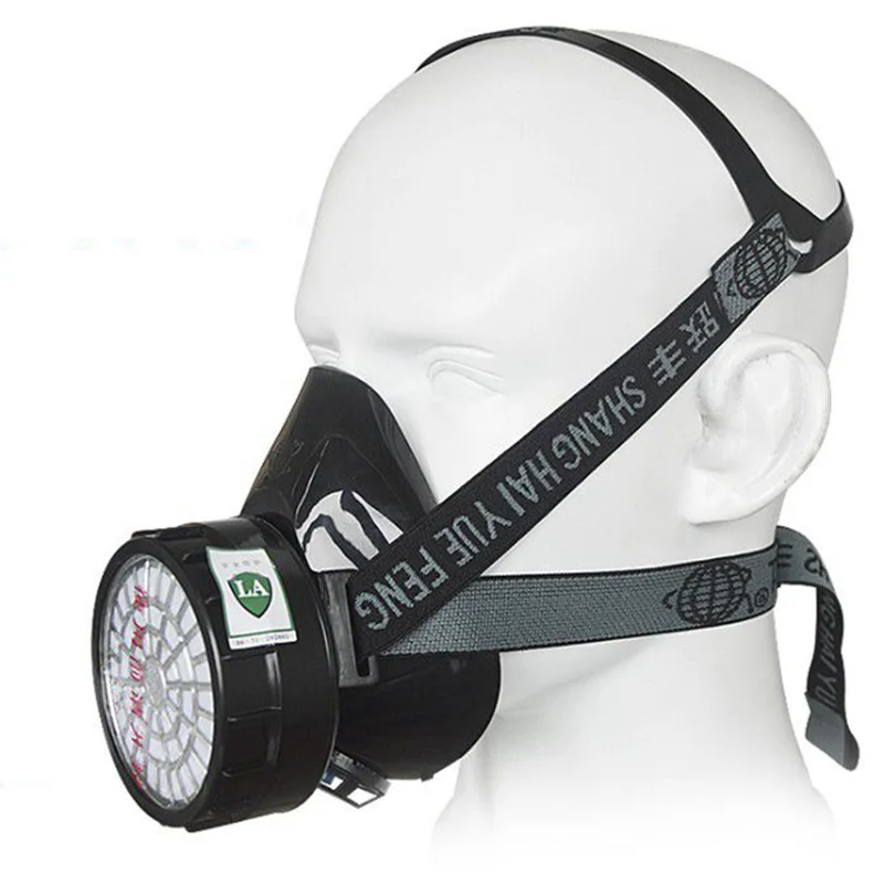 Респираторная противогаз защитная маска с активированным углем один бак против