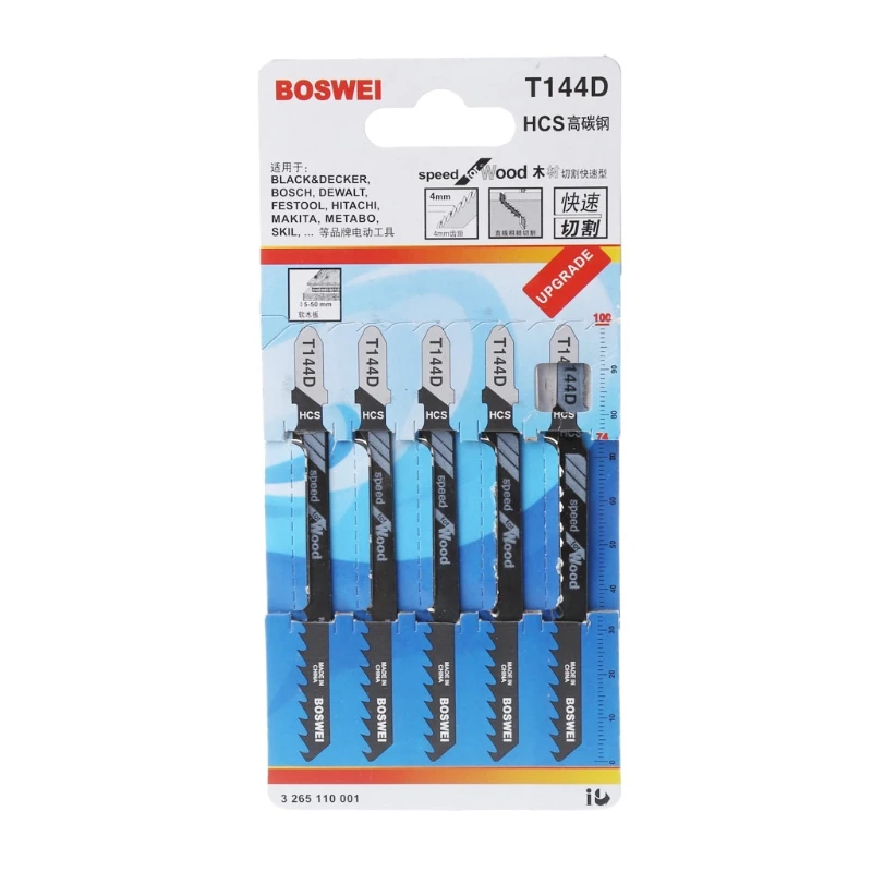 5 Pcs HCS T144D Jig Saw Blades Wood Metal Fast Cutting Reciprocating Saw Blade
5 Pcs HCS T144D Jig Saw Blades Wood Metal Fast Cutting Reciprocating Saw Blade