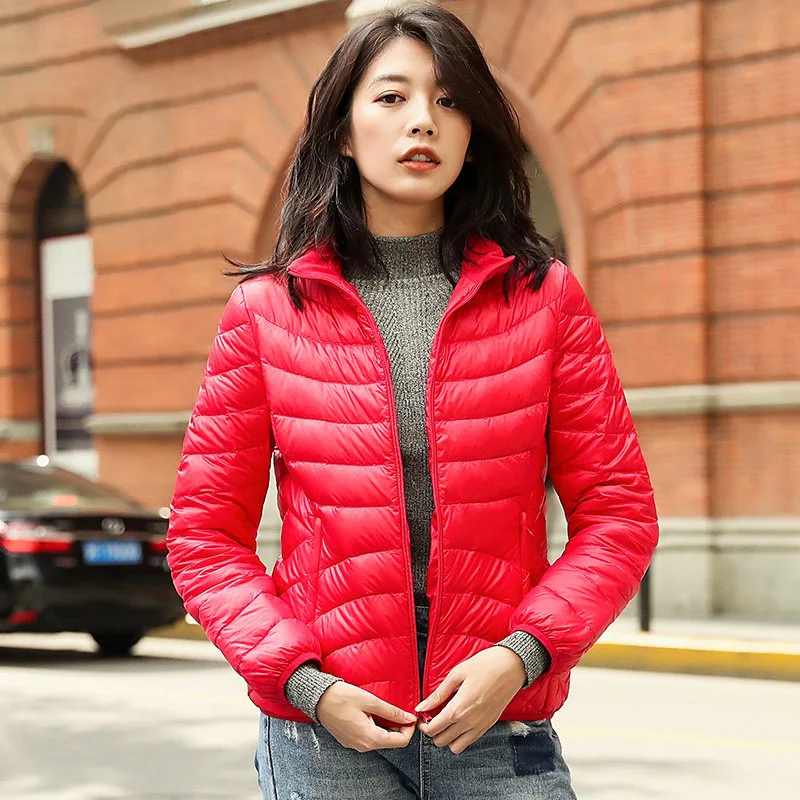 Autumn Light Thin Down Coats Classic Women Solid Colors Warm Jacket Casual Commute All-Match Stand Outwears Loose Zipper Coats
Autumn Light Thin Down Coats Classic Women Solid Colors Warm Jacket Casual Commute All-Match Stand Outwears Loose Zipper Coats