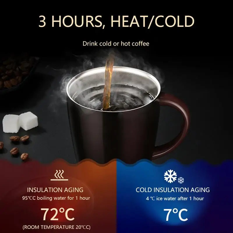 Coffee Mug Contracted Style Stainless Steel Cup With Creative Lid Suitable For Home Office Coffee Shop Bar
Coffee Mug Contracted Style Stainless Steel Cup With Creative Lid Suitable For Home Office Coffee Shop Bar