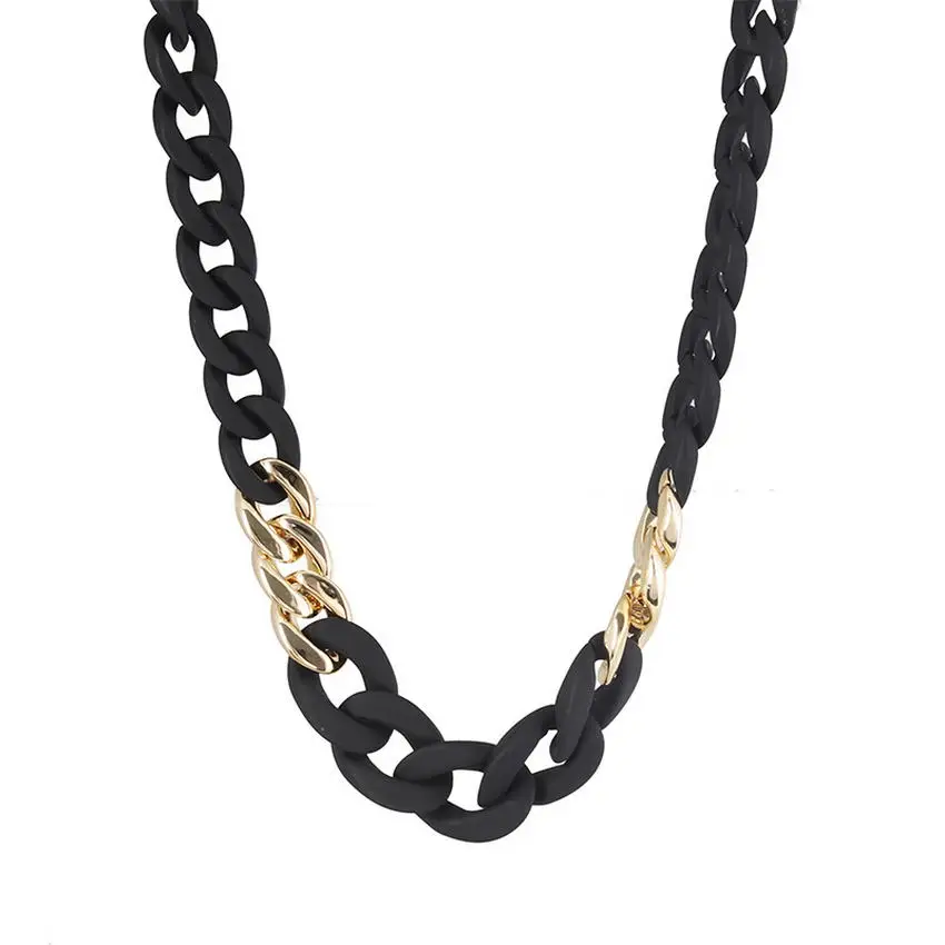 Two Tone Resin Matte Black Link Chain Choker Necklace for Women Summer Collar Necklace Boutique Jewelry Wholesale
Two Tone Resin Matte Black Link Chain Choker Necklace for Women Summer Collar Necklace Boutique Jewelry Wholesale