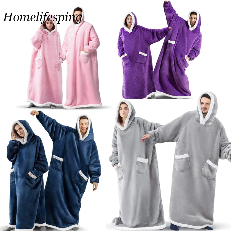 Super Long Flannel Blanket with Sleeves Winter Hoodies Sweatshirt Women Men Pullover Fleece Giant TV Blanket Oversized
Super Long Flannel Blanket with Sleeves Winter Hoodies Sweatshirt Women Men Pullover Fleece Giant TV Blanket Oversized