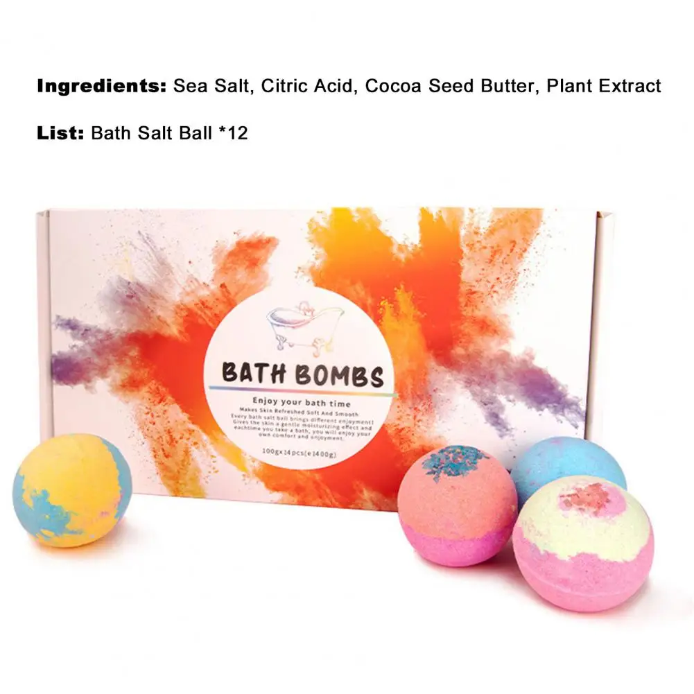 12Pcs/Set Bath Salt Ball Dried Flower Ease Tension Natural Essential Oil Bubble Bouncy Explosion Bath Ball for Bathtub
12Pcs/Set Bath Salt Ball Dried Flower Ease Tension Natural Essential Oil Bubble Bouncy Explosion Bath Ball for Bathtub