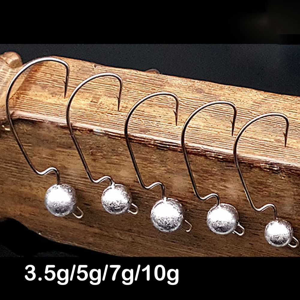 ATUENO 10pcs Jig Head Hook 3.5g 5g 7g 10g Jigging Worm Crank Sharp Hook Weighted Fishing Hooks Soft Worm Fishing Tackle 
ATUENO 10pcs Jig Head Hook 3.5g 5g 7g 10g Jigging Worm Crank Sharp Hook Weighted Fishing Hooks Soft Worm Fishing Tackle