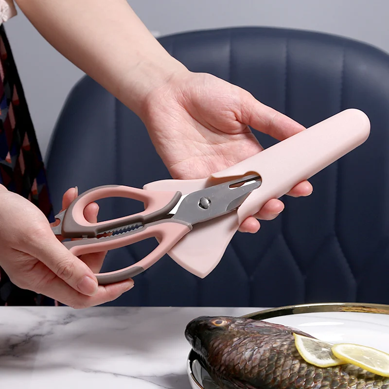 Kitchen scissors with magnetic protective cover powerful chicken bone scissors household multifunctional stainless steel food
Kitchen scissors with magnetic protective cover powerful chicken bone scissors household multifunctional stainless steel food