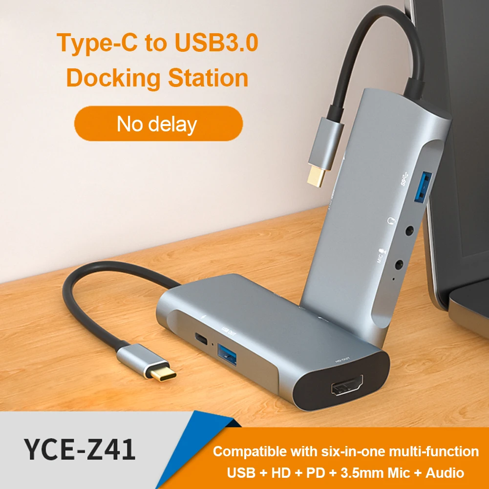 USB C Hub Docking Station 6 in 1 Type-C to USB3.0 HD 4K 1080P Adapter High-definition Capture USB Hub
USB C Hub Docking Station 6 in 1 Type-C to USB3.0 HD 4K 1080P Adapter High-definition Capture USB Hub