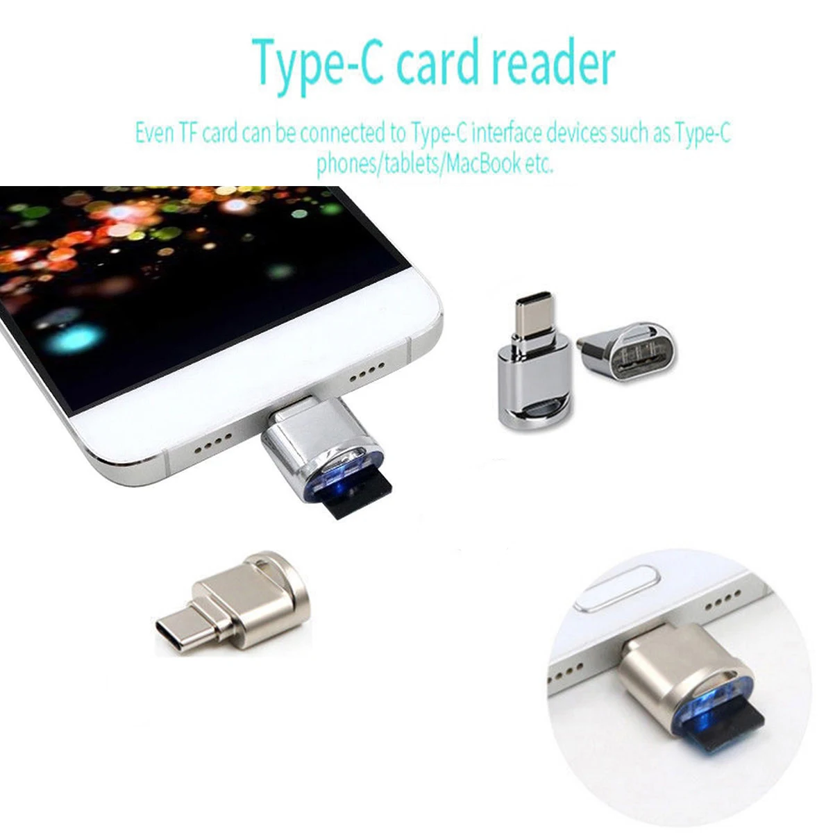 

Protable USB-C 3.1 Type C Male To Micro SD Female Adapters Type-C Converter Support Memory Card Reader For SDHC SDXC TF Card