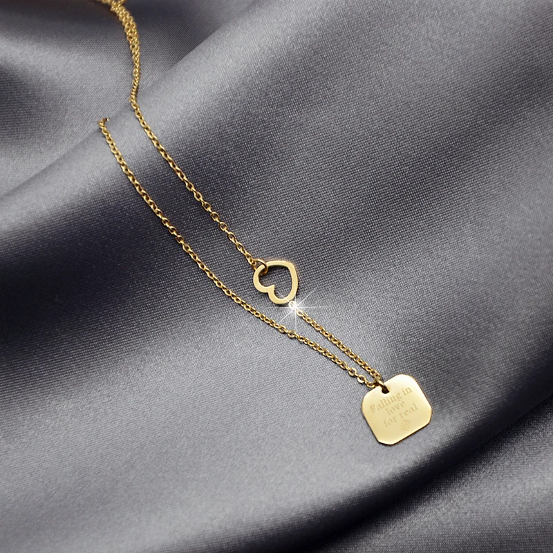 YUN RUO Elegant Heart Square Pendant Necklace Fashion Rose Gold Color Titanium Steel Woman Jewelry Gift Not Fade Drop Shipping
YUN RUO Elegant Heart Square Pendant Necklace Fashion Rose Gold Color Titanium Steel Woman Jewelry Gift Not Fade Drop Shipping