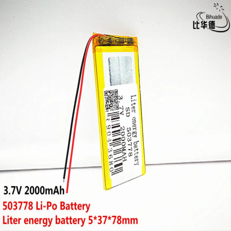 10pcs Liter energy battery Good Qulity 3.7V,2000mAH,503778 Polymer lithium ion / Li-ion battery for TOY,POWER BANK,GPS,mp3,mp4
10pcs Liter energy battery Good Qulity 3.7V,2000mAH,503778 Polymer lithium ion / Li-ion battery for TOY,POWER BANK,GPS,mp3,mp4