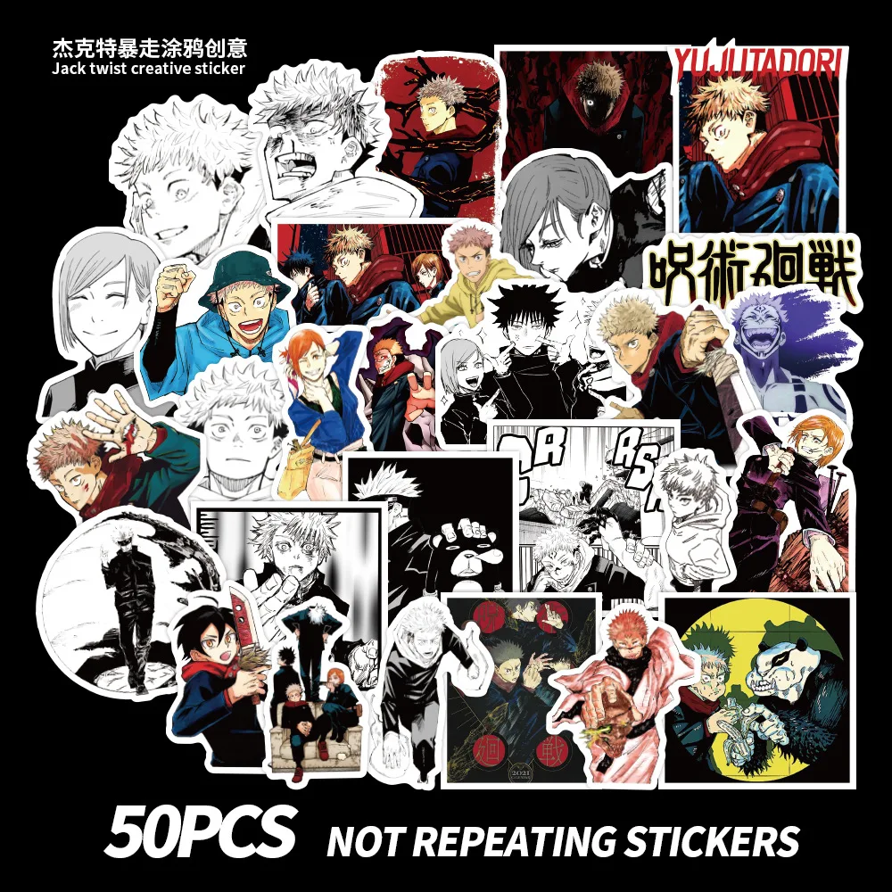50pcs Anime Jujutsu Kaisen Sticker Yuji Itadori&Gojo Satoru Stickers Waterproof Decals Skateboard Sticker For Laptop Suitcase
50pcs Anime Jujutsu Kaisen Sticker Yuji Itadori&Gojo Satoru Stickers Waterproof Decals Skateboard Sticker For Laptop Suitcase